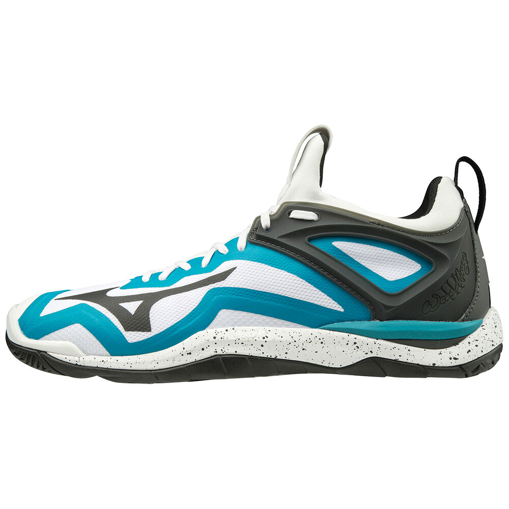 Mens Mizuno WAVE MIRAGE 3 Badminton Shoes White/Black/Blue Philippines (ZADHWX273)